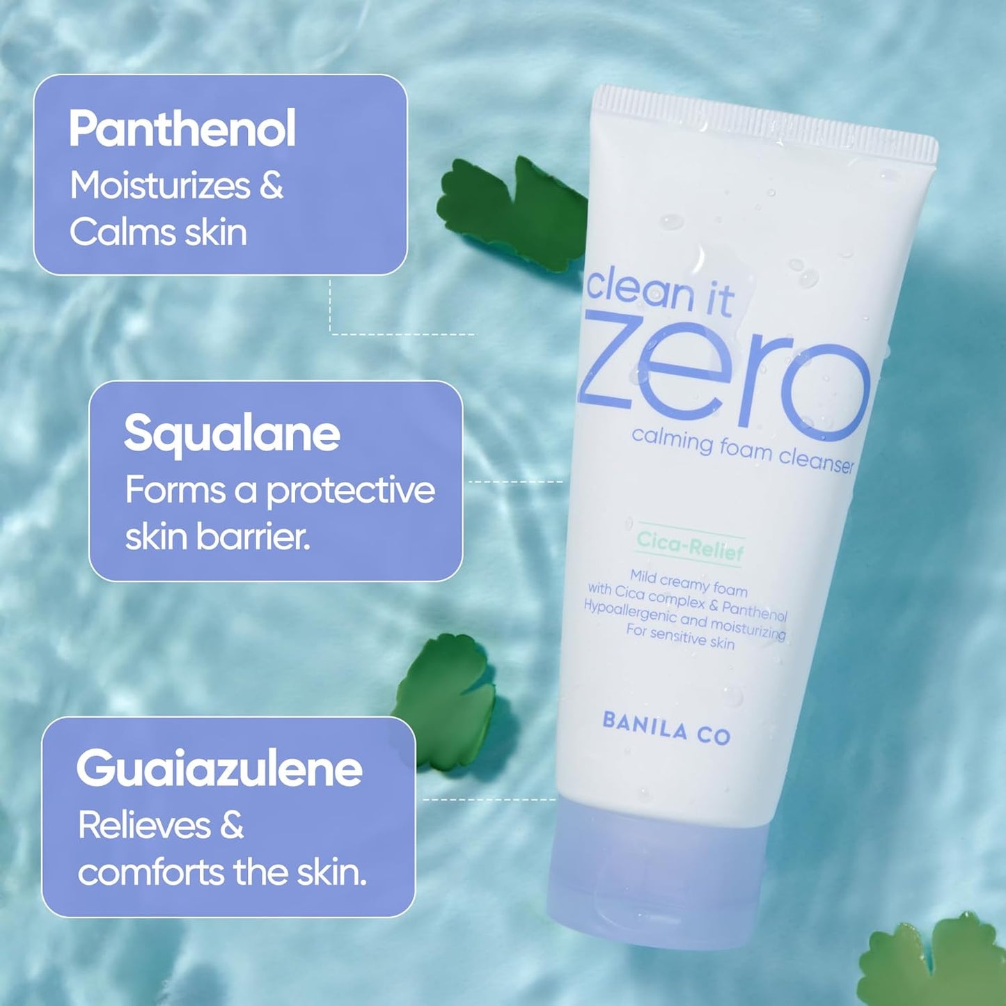 BANILA CO Clean It Zero Calming Foam Cleanser | Rich Lather Hydrating Cleansing With Soothing Finish | CICA Relief for Sensitive Skin | Vegan & Hypoallergenic (150ml / 5.07 fl.oz)-BrightBean Baby