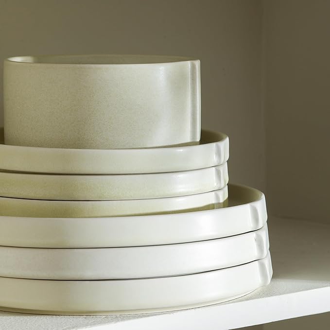 Stone Lain Bao 4-Piece Dinner Plate Set Stoneware, Beige