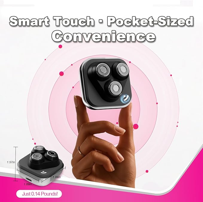 Facial Hair Removal for Women, 3D Floating Blade Rotary Razor, Wet/Dry Electric Shaver, Portable & USB Rechargeable Epilator Hair Remover for Face, Upper Lip, Chin, Arms & Legs (Silver)-BrightBean Baby