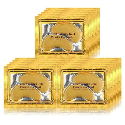 24K Gold Crystal Collagen Under Eye Mask, Anti Aging Hyaluronic Acid Under Eye Patches for Moisturizing & Reducing Dark Circles (15 Pairs)-BrightBean Baby