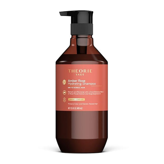 Theorie Amber Rose Hydrating Shampoo- Refresh & Hydrate, Irresistible Scent of Rose, Jasmine & Amber, Suited for All Hair Types-Color & Keratin Treated Hair, 400ML-BrightBean Baby