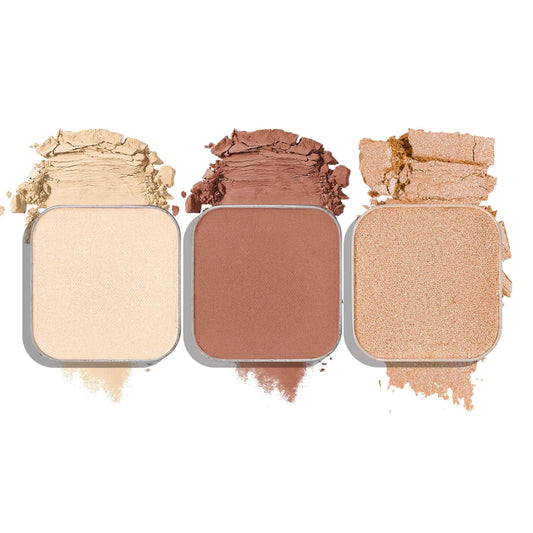 3-Color Eyeshadow Combo Pack – Matte & Shimmer Neutral Shades,Powder, Highly Pigmented, Long-Lasting, Refills Pans for Custom Magnetic Palette-BrightBean Baby