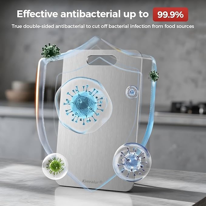 Titanium Cutting Board, Double Sided 2025 New Titanium Cutting Boards for Kitchen, Non Toxic Non Slip, Chopping Board, Dishwasher Safe, Easy to Clean (14"L x 10"W)