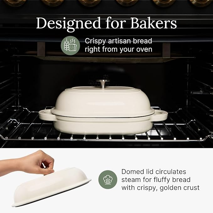 TOMO Cast Iron Oval Bread Oven 10" x 6.5" with Lid