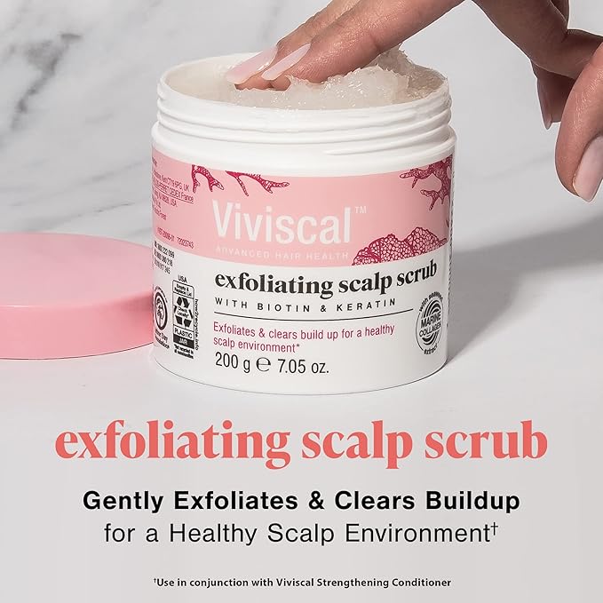 Viviscal Exfoliating Scalp Scrub, Clarifying Scrub with Biotin & Keratin, Promote Fuller & Healthier Hair Growth, Gentle Exfoliating Scalp Treatment, 200g (7.05 oz.)-BrightBean Baby