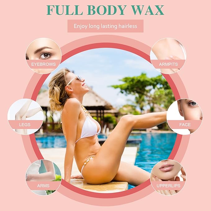 Wax Beads Bulk, 52.8oz Depilatory Painless Wax Beans Quick Hair Removal for Body Skin, Long Lasting for Back, Chest, Leg, At Home Waxing Choice-BrightBean Baby