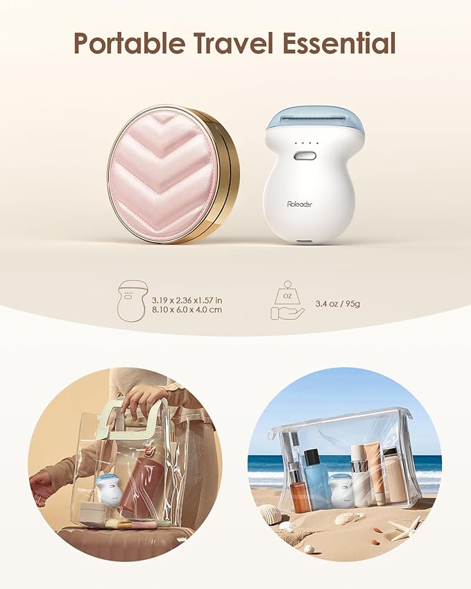 Mini Body Hair Trimmer for Travel, Womens Electric Shaver Type-C Rechargeable Hair Removal Razor with LED Display, Waterproof Wet/Dry Home Use, On-The-Go White-BrightBean Baby
