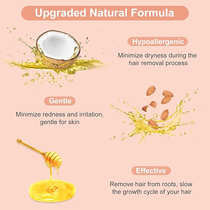 2.5lb Hard Wax Beads For Hair Removal, Yovanpur Waxing Beans for Sensitive Skin, Face, Eyebrows, Bikini, Brazilian, Legs and Full Body Bulk-BrightBean Baby