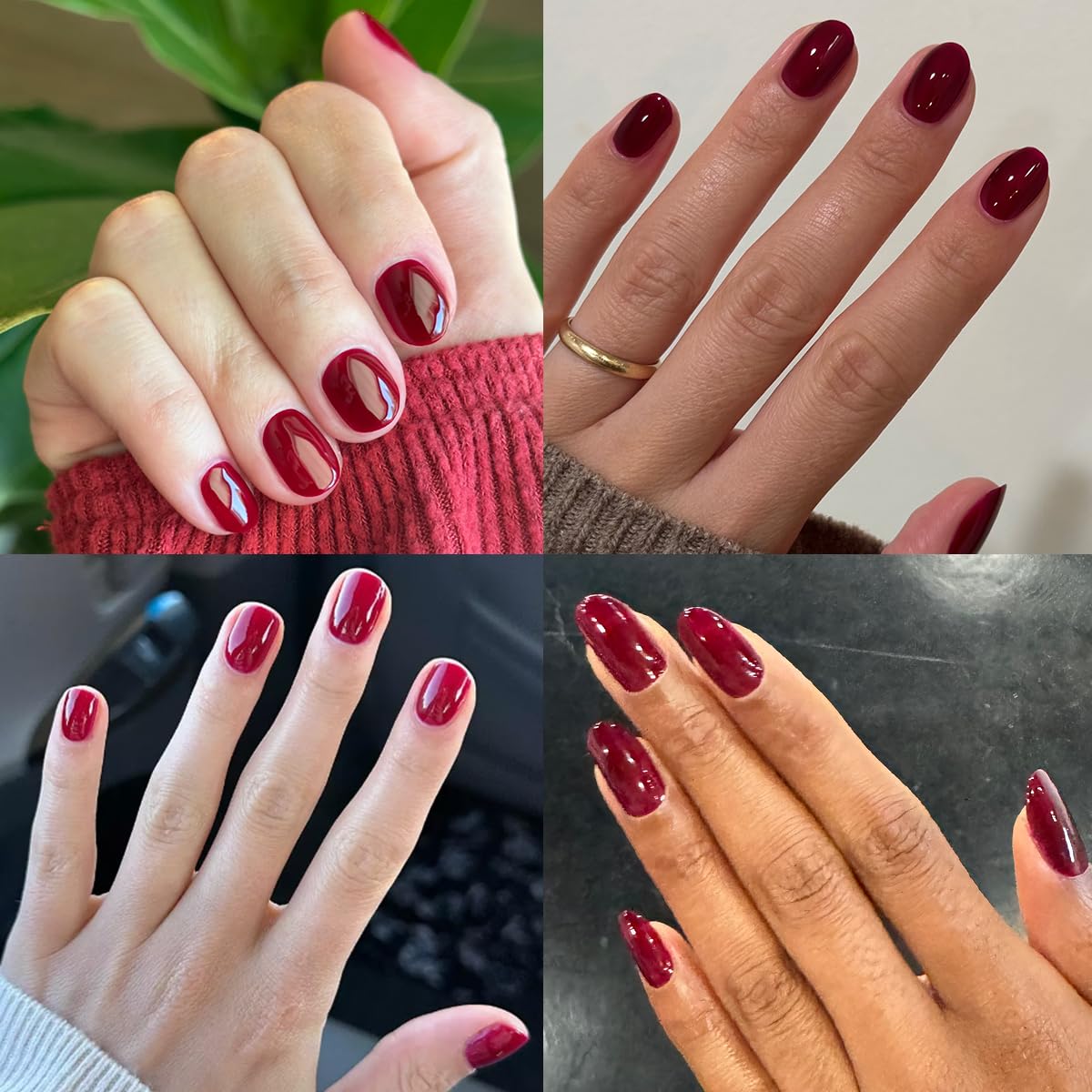 Olive & June Gel Polish | UV LED Nail Lamp Needed | Long Lasting Formula | Up to 21 Days of Wear | Damage-Free Removal | Salon-Quality Manicure, Pedicure at Home | Obsessed | Dark Ruby-BrightBean Baby