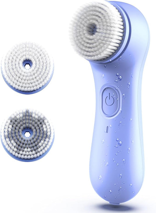 NågraCoola Electric Facial Cleansing Brush – Rechargeable Waterproof Face Scrubber for Women & Men, 2 Brush Heads for Deep Pore Cleansing & Gentle Exfoliation, 3 Speeds, Auto-Timer-BrightBean Baby