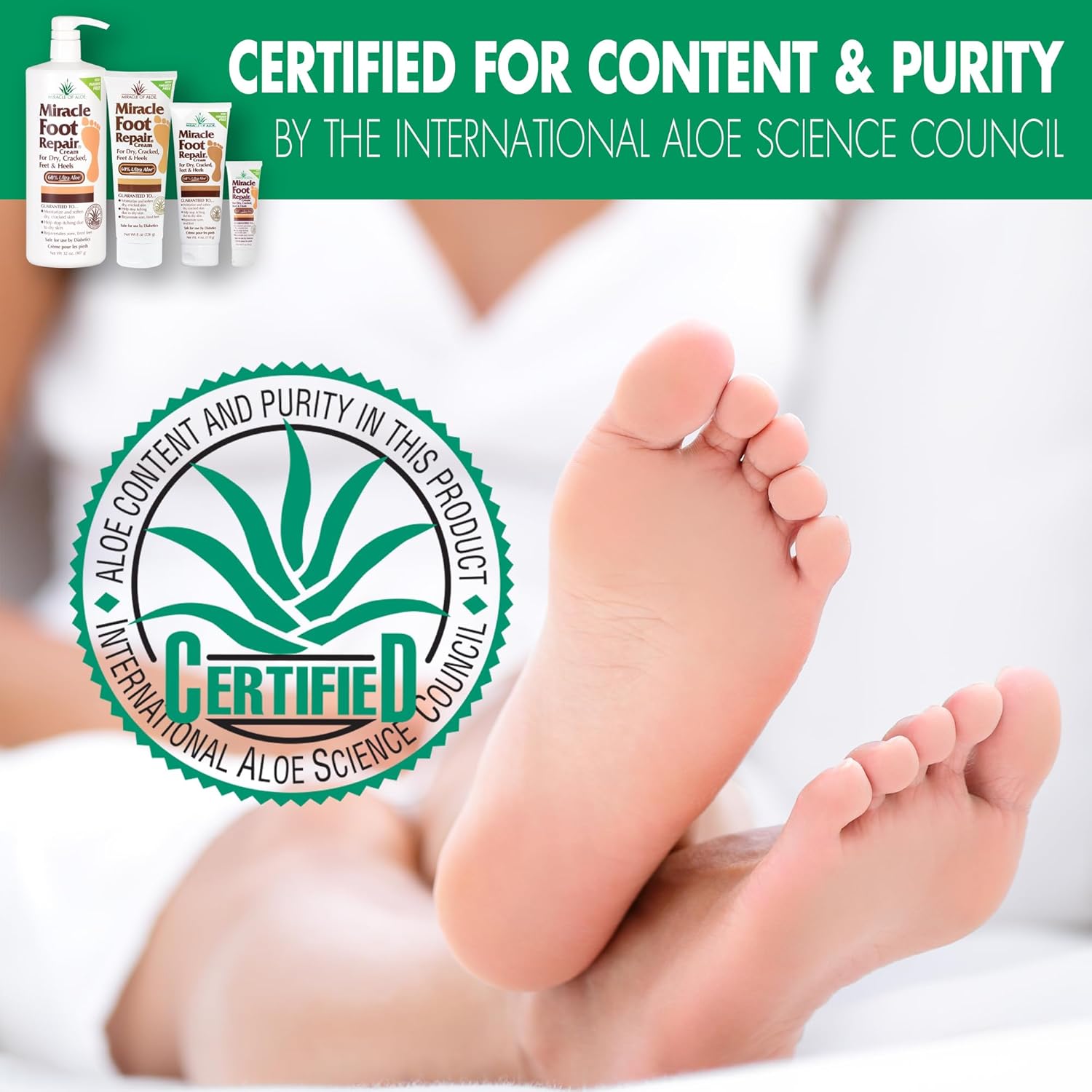 Miracle Foot Repair Cream, (1 oz / 3 Pack) Repairs Dry Cracked Heels and Feet, 60% Pure UltraAloe Moisturizes, Softens, and Repairs-BrightBean Baby