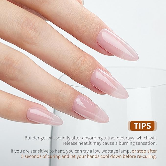 JODSONE Clear Builder Gel for Nails 10ml, Nail Strengthener Gel for Nail Apex, Extensions, Repairing, Thickening, Hard Gel Polish Needs Nail Lamp Curing, DIY Salon Nail Art-BrightBean Baby