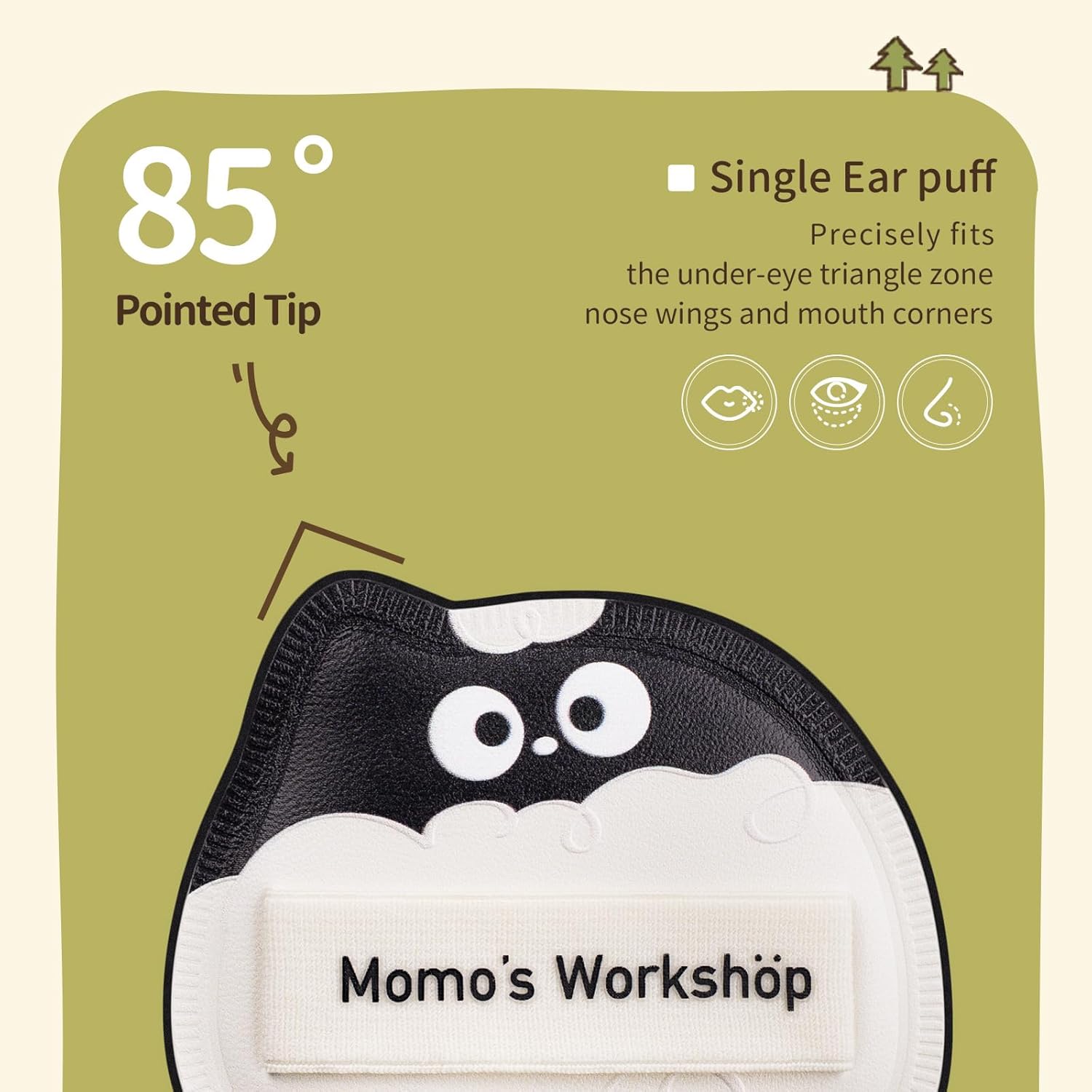 Lamb Toto Airy Marshmallow Puff,Makeup Sponge,Rubycell Material,Pointed Tip for Concealer + Flat Side for Foundation, Longwear Makeup, Travel Friendly & Reusable,2pcs Puffs & Storage Case-BrightBean Baby