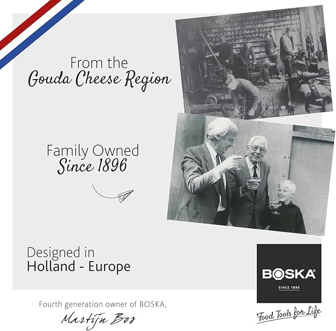 Boska Stainless Steel Pizza Cutter - Oslo Multifunctional Pizza Wheel Cutter - Handheld Food Slicer - Silver Non-Stick Roller - For Kitchen Cooking