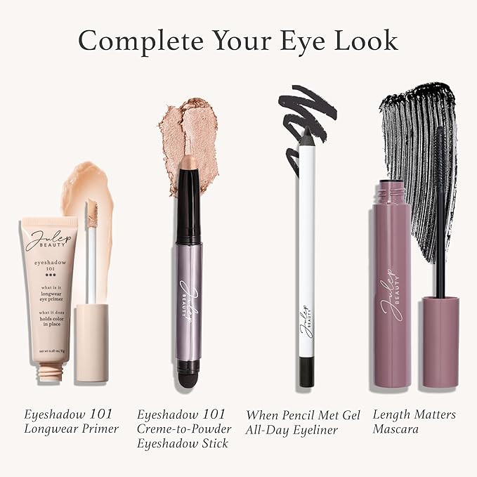 Julep Eyeshadow 101 Crème-to-Powder Waterproof Eyeshadow Stick – Desert Matte – Long-Lasting, Crease-Proof, Light Beige Matte Cream Eyeshadow with Built-in Smudger