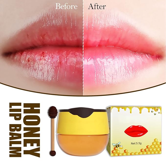 2pcs Honey Lip Balm, Lip Hydrating Prevention Dry and Cracked Lip Scrubs Exfoliator, Day and Night Repair Lip Sleeping Masks Honey Lip Balm-BrightBean Baby