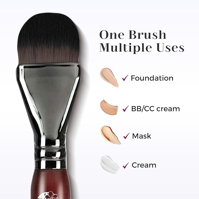 ENERGY Foundation Brush for Liquid Makeup DIY Facial Mask Premium Soft Bristles Contour Face Brush for Blending Liquid, Cream, Eye Mask, Under Eye Concealer Vegan Flat Cosmetic Makeup Tool-BrightBean Baby