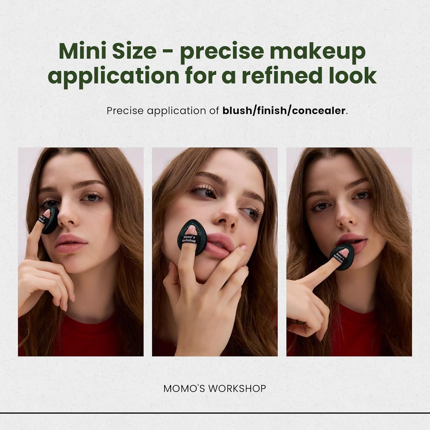 Mini Denim Makeup Sponge Set, Multi-Use Mini Makeup Blenders Sponge for Liquid/Cream/Concealer/Blush/Highlighter, Perfect for Detail Work & Travel,5PCS Mini Concealer Puffs with Storage Case-BrightBean Baby