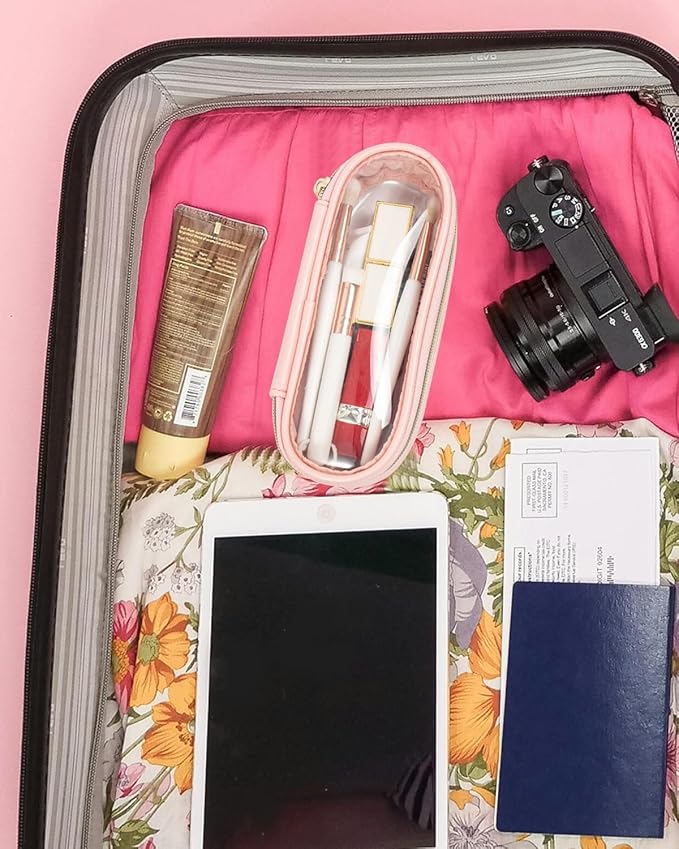 Clear Makeup Bag Small, TSA Approved Portable Toiletry Bag with Zipper Cosmetic Travel Bag Makeup Organizer Case Mini Makeup Pouch for Purse Car Organizer Bag for Women Men-BrightBean Baby