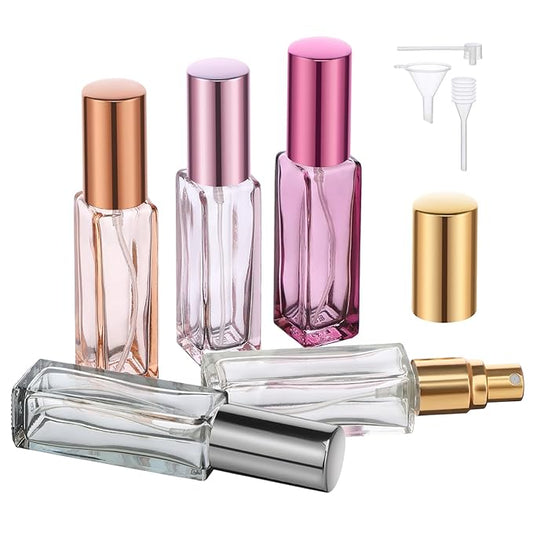 Segbeauty 5pcs 10ML Perfume Travel Refillable, Mini Cologne Perfume Bottles Empty, Portable Atomizer Sprayer for Perfume Travel Size Spray Bottle Pocket Glass Spray Bottles Toiletries Sample Dispenser-BrightBean Baby