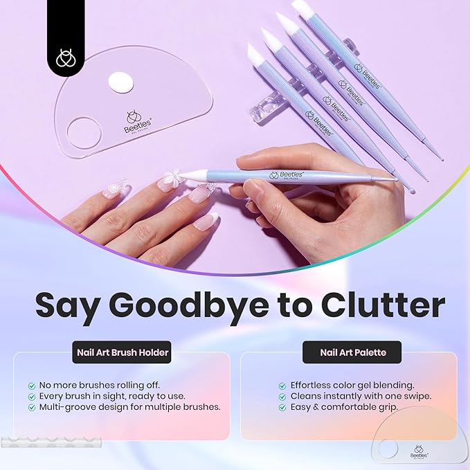 Beetles 5PCS Nail Art Dotting Tools Nail Art Sculpture Pen, Dual-Head Resin Nail Art Tools, Carving Drawing Tool, Silicone Brushes Set Pottery Clay Sculpting Tools Modeling Painting Tool DIY Art-BrightBean Baby