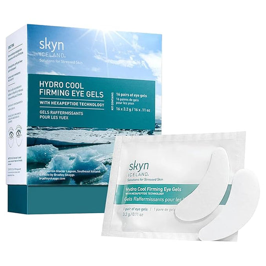 skyn ICELAND Hydro Cool Firming Under Eye Patches, Instant Cooling for Puffy, Tired Eyes with Peptides and Coenzyme Q10, 10 Minute Treatment, Vegan, All Skin Types, 16 Pairs-BrightBean Baby