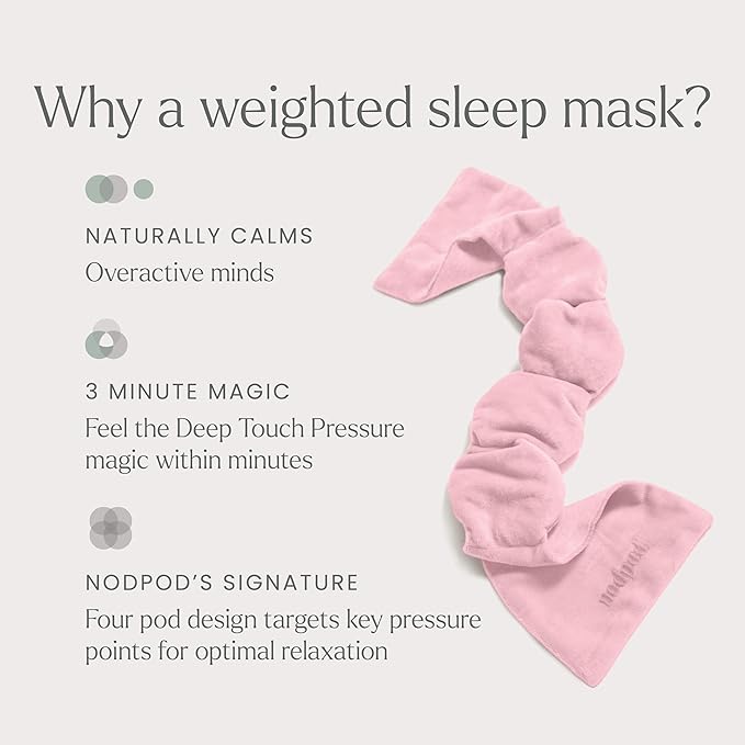 Nodpod Gentle Pressure Sleep Mask | Patented Light Blocking Design for Sleeping, Traveling & Relaxation - Blush Pink-BrightBean Baby