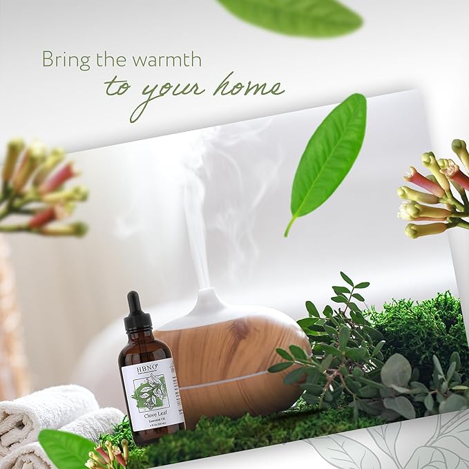 HBNO California Bottled Clove Leaf Essential Oil 4 fl oz (120ml) Value Size - Natural Clove Leaf Oil - Perfect for Cleaning, Aromatherapy, DIY, Soap & Diffuser-BrightBean Baby
