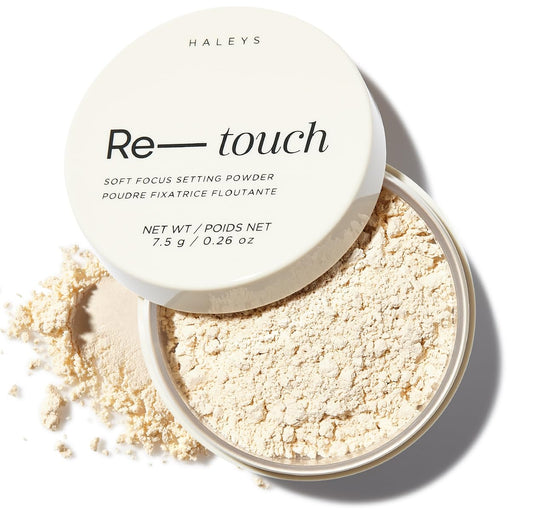 HALEYS Re-touch Setting Powder VEGAN + CRUELTY-FREE, Ultra-Blurring, Lightweight, Non-Caking, Nourishes, Smoothens for Filter-Like Finish, Soft Focus Translucent Loose Powder (Honey Shade)-BrightBean Baby