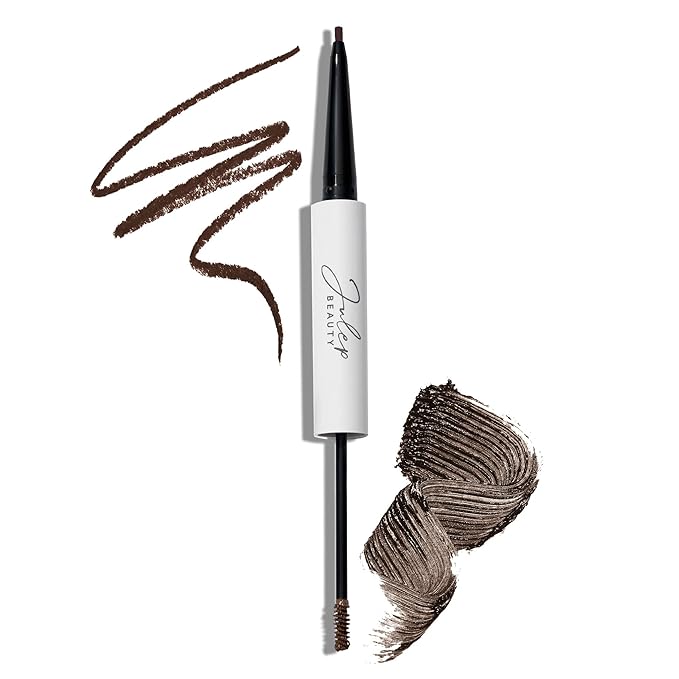 Julep Brow 101 Sculpting Pencil & Tinted Brow Gel Set - Dual-Ended Eyebrow Tool with Brush and Precision Tip - Long-Lasting, Waterproof Formula for Perfectly Defined and Tinted Brows -Dark Brown-BrightBean Baby