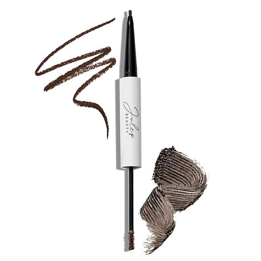 Julep Brow 101 Sculpting Pencil & Tinted Brow Gel Set - Dual-Ended Eyebrow Tool with Brush and Precision Tip - Long-Lasting, Waterproof Formula for Perfectly Defined and Tinted Brows -Dark Brown-BrightBean Baby