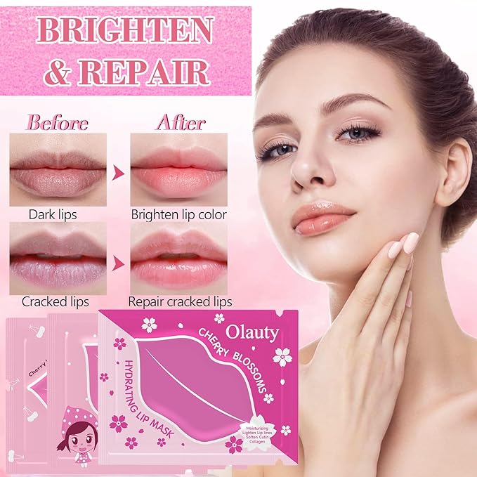 Eakroo 30 Pairs Collagen Crystal Pink Lip Masks, Collagen Lip Pads for Dry and Cracked Lips, Moisturizing Lip Care Gel Pads Remove Dead Skin, Minizes Lip Fine Lines, Lighten Lips, Plump Your Lips-BrightBean Baby