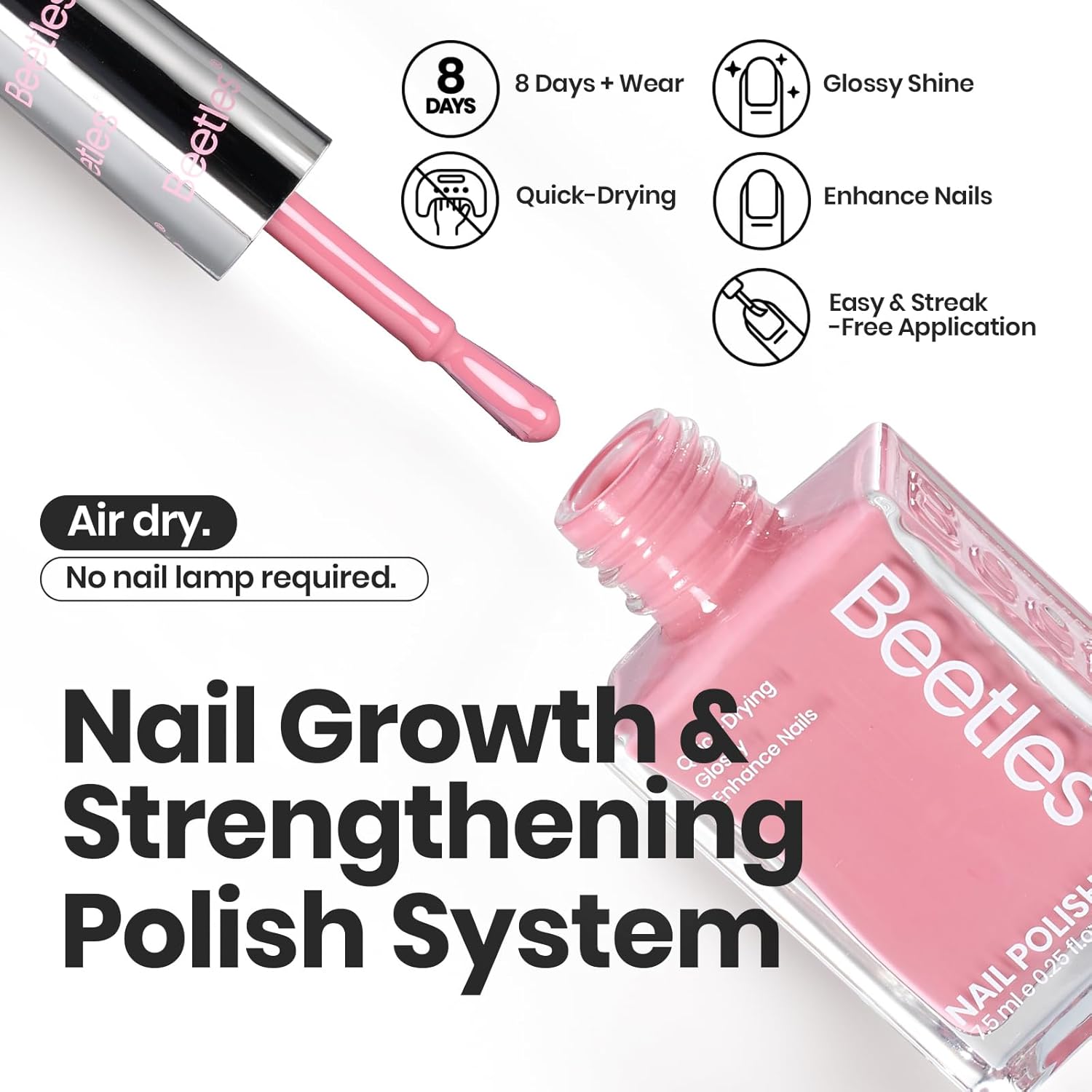 Beetles Nail Polish Set - Twilight Rose 6 Colors Quick Dry Baby Pink Burgundy Red Purple Plum High-Gloss Long-Lasting Nail Polish for DIY At-Home Manicure Fall Gift for Women-BrightBean Baby