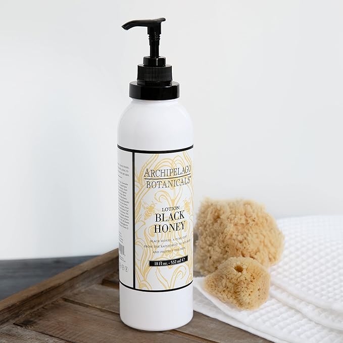 Archipelago Botanicals Black Honey Lotion, Hydrating Body Lotion for Dry Skin, Nourished and Healthy Skin Care, Paraben-Free, Phthalate-Free, 18 oz-BrightBean Baby