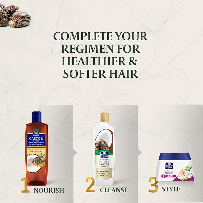 Parachute Advansed Castor & Shea Hair Oil with Coconut| Castor Hair Oil| 10x Stronger Hair| For Thick, Soft & Nourished Hair| 10.1 Fl.oz.-BrightBean Baby