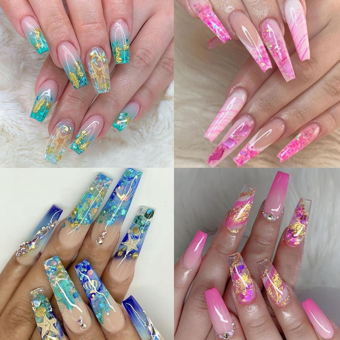 12Grids Holographic Mermaid Colorful Nail Art Glitter,Irregular Rainbow Candy Color Nail Art Flakes Sequins Gradient Bright Ice Slag Nail Sequins Summer Metallic Foil Nail Supplies DIY Nail Decoration-BrightBean Baby