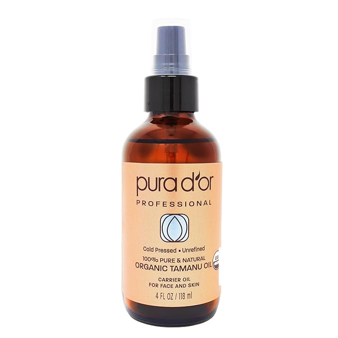 PURA D'OR 4 Oz Organic Tamanu Oil - USDA Certified 100% Pure & Natural Cold Pressed Carrier Oil, Premium Grade Moisturizer For Skin & Hair - Men & Women-BrightBean Baby