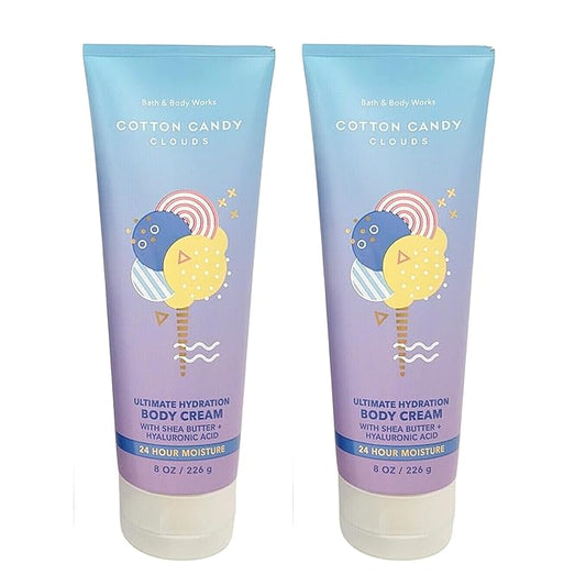 Bath & Body Works Ultimate Hydration Body Cream (Cotton Candy Clouds), 8.00 Ounce (Pack of 2)-BrightBean Baby