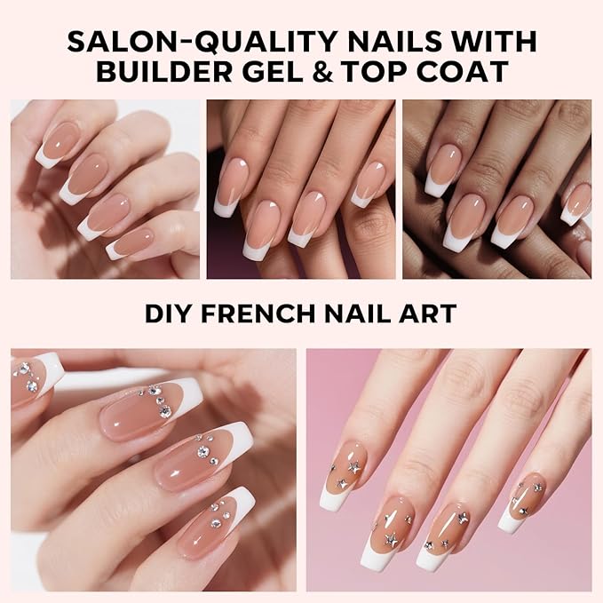 modelones French Tip Press on Nails, 150Pcs Long Square Fake Nails with Nail Box, Deep Nude Gel Nail Tips for Women, Soft Glue-On Nails for Natural Salon Look, DIY Nail Art Kit (15 Sizes)-BrightBean Baby