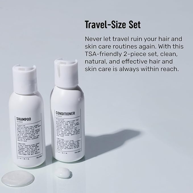 Blu Atlas Travel Size Shampoo & Conditioner Set for Men – TSA Approved, 3 oz Each – Natural, Sulfate-Free, Paraben-Free – Clean Ingredients – Classic Scent – Made in America-BrightBean Baby