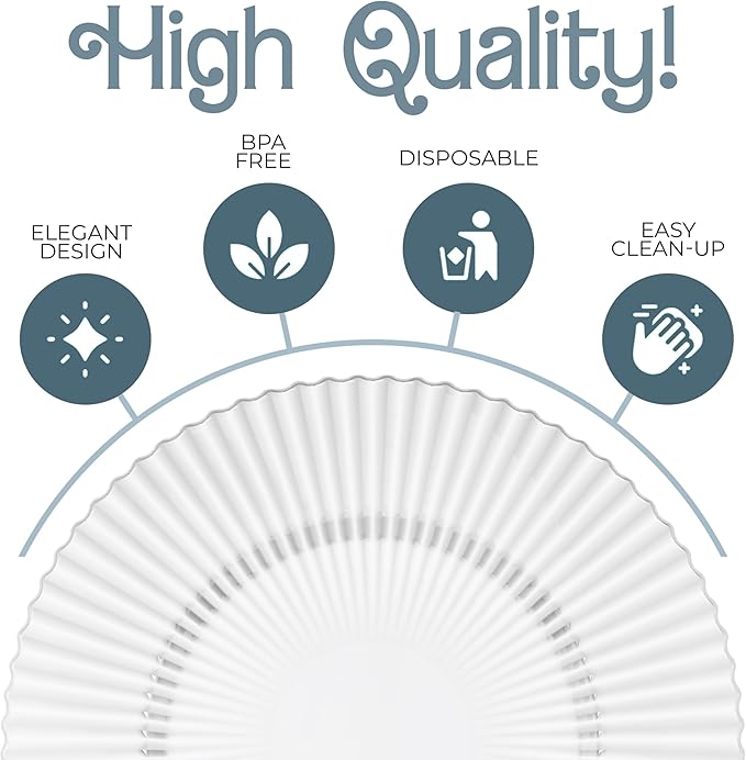 Exquisite 40 Piece Plastic Disposable Plates Set For 20 Guests I 20 X 9 Inch & 20 X 11 Inch Disposable Plastic Plates | Color: Clear | Great for Weddings Parties And Formal Occasions