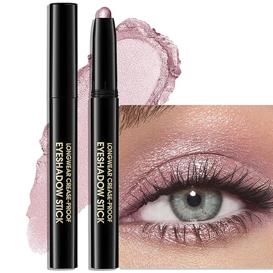 Eyeshadow Stick Waterproof Cream Eye Brighten Shadow Pencil Long-Lasting Crease-Proof Shimmer Glitter Eyeshadow Crayon Smooth High Pigmented Highlighter Neutral Eye Shadow Liner Makeup, 8 FANCY-BrightBean Baby