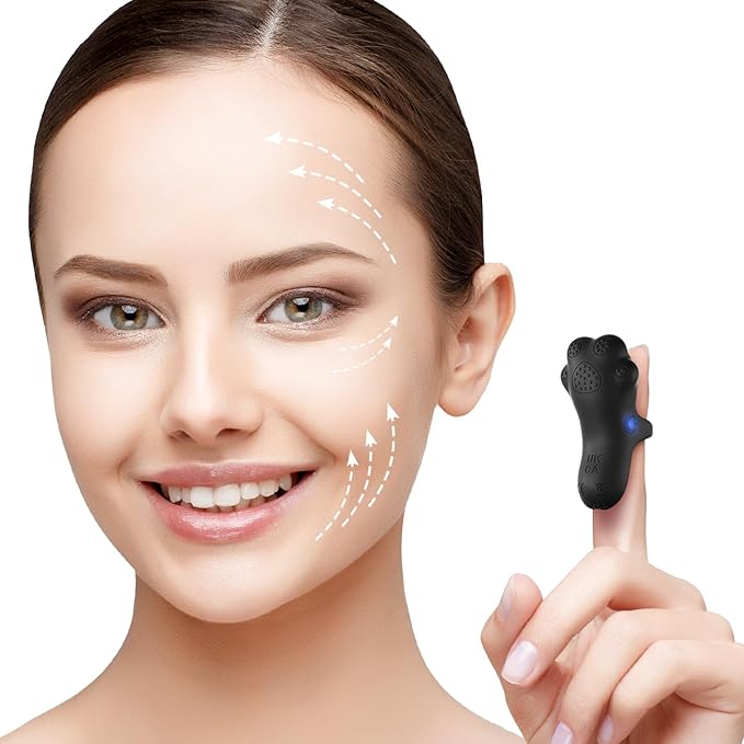 Portable Facial Massage Ball, Waterproof Rechargeable Powerful Multifunctional Eye Face Finger and Neck Massager, Black-BrightBean Baby