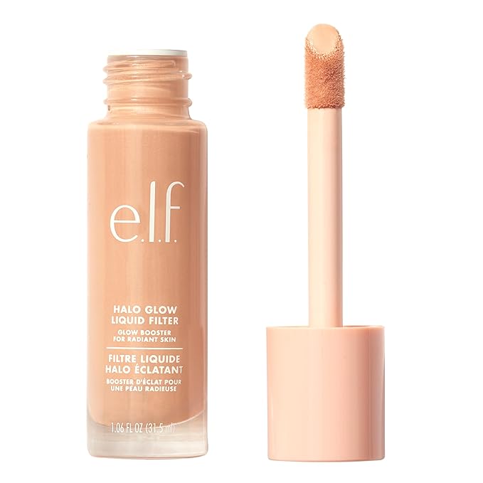 e.l.f. Halo Glow Liquid Filter, Complexion Booster For A Glowing, Soft-Focus Look, Infused With Hyaluronic Acid, Vegan & Cruelty-Free, 3 Light/Medium-BrightBean Baby