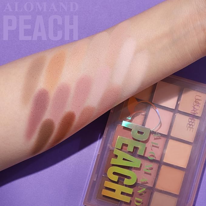 UCANBE Neutral Matte Eyeshadow Palette, 15 Colors Nude Taupe Rose Brown Eye Makeup Pallet, Natural Warm Tone High Pigmented Blendable & Buildable Sombras De Ojos Gift Kit-BrightBean Baby