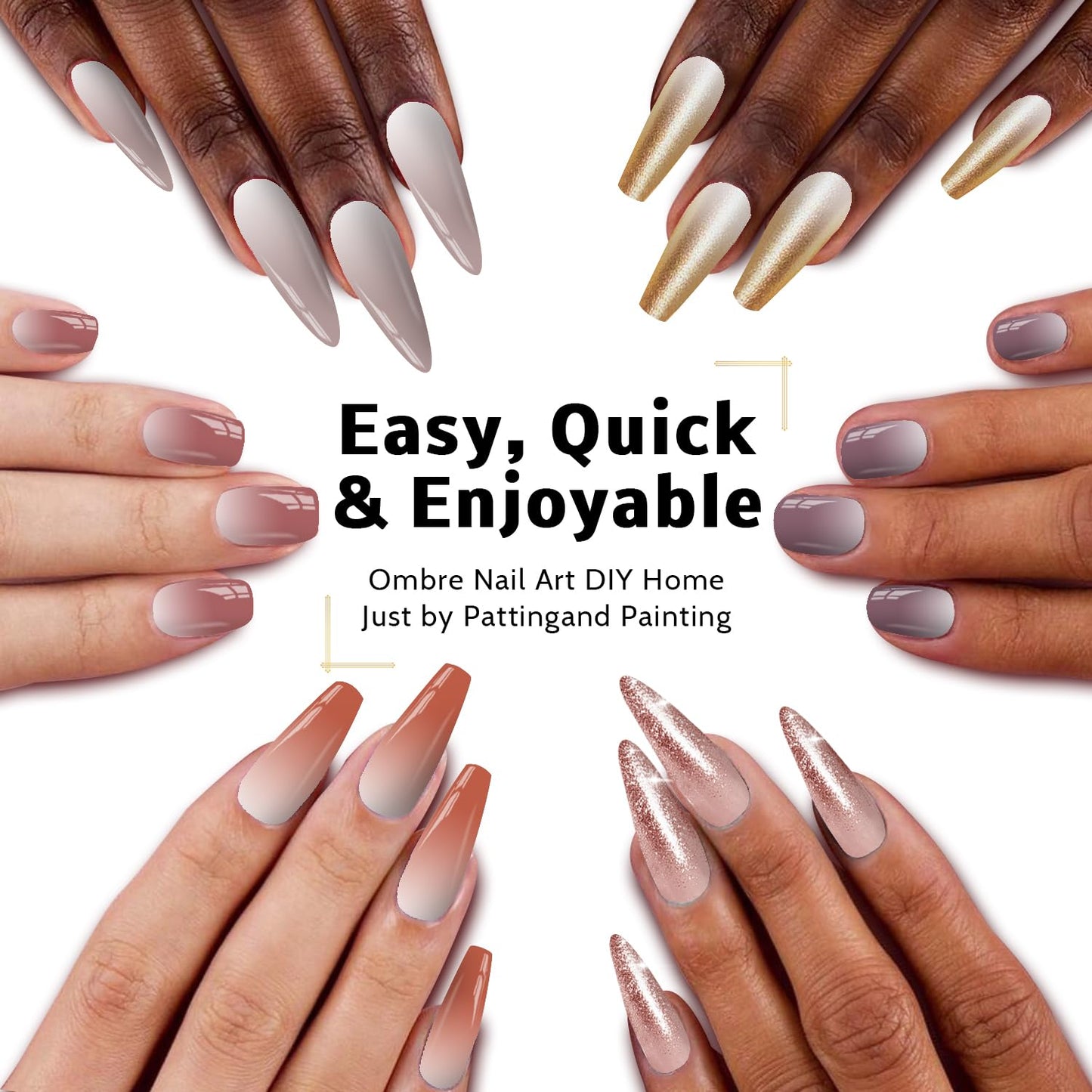 Sponge Pat Paint Nail Gel, Ombre Nails Gradient Gel Nail Blush Blooming Aura Nails Drawing Stripper Floral Painting DIY Nail Art, No Wipe, UV/LED Curing (12 Colors C)-BrightBean Baby