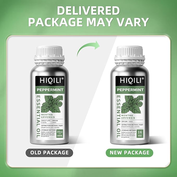 HIQILI Peppermint Essential Oil 16 oz 100% Pure Natural Aromatic Oil for Freshening Air, Hair Care, DIY Soap, SPA & Home Use-BrightBean Baby