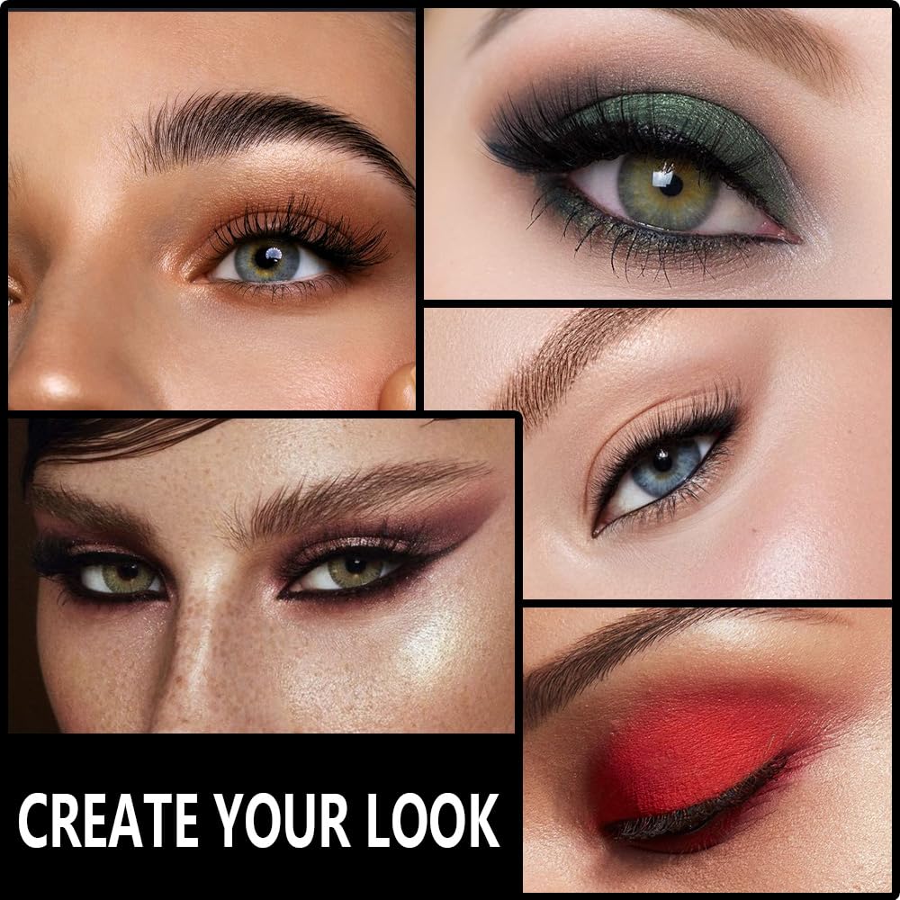 Smokey Red Eye Shadow Makeup Palette,15 Colors Gray Silver Brown Dark Shimmer Matte Makeup Pallet,Long Lasting Waterproof for Daily and Halloween,Vegan,Cruelty -free-BrightBean Baby