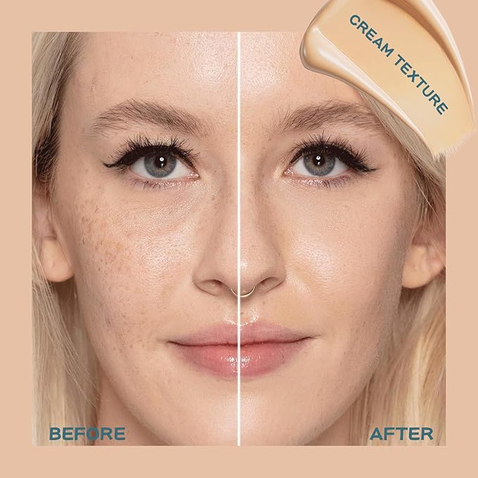 Concealer Stick Full Coverage, Cream Color Corrector Makeup, Dual Ended Conceal Pen with Brush, Waterproof Matte Eraser Dark Circles, Blemish, Pores, Spots Buildable for All Skin Types- Natural-BrightBean Baby
