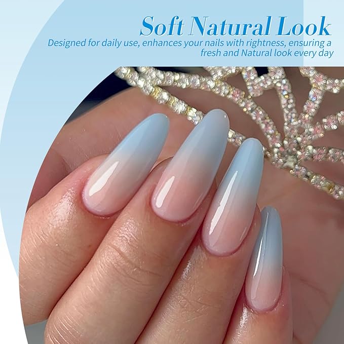 Born Pretty Gel Nail Polish Blue Series,Jelly Transparent,Cat Magnetic Eye,Shimmer Glitter Holographic Blue Gel Polish Kit for Salon Manicure and Nail Art DIY at Home 6Colors-BrightBean Baby